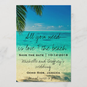 Alles was Sie brauchen ist Liebe und der Strand Sa Save The Date