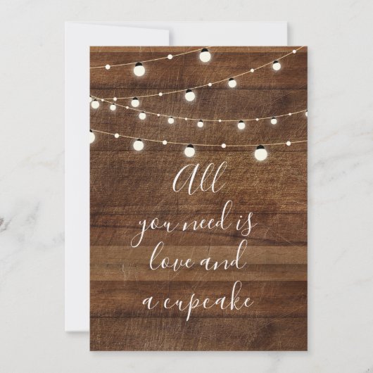 Alles, was Sie brauchen, ist Liebe und ein Cupcake Einladung (Vorderseite)