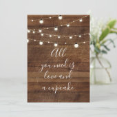 Alles, was Sie brauchen, ist Liebe und ein Cupcake Einladung (Stehend Vorderseite)