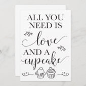 Alles, was Sie brauchen, ist Liebe und ein Cupcake Einladung (Vorne/Hinten)