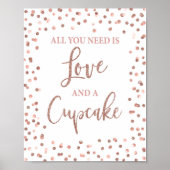 Alles was Sie brauchen ist Liebe und ein Cupcake R Poster (Vorne)
