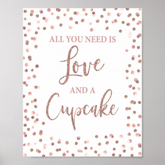 Alles was Sie brauchen ist Liebe und ein Cupcake R Poster (Vorne)