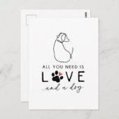 Alles, was Sie brauchen, ist Liebe und ein Dog Zit Postkarte (Vorne/Hinten)
