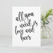 Alles, was Sie brauchen, ist Liebe und ein erschwi Einladung (Stehend Vorderseite)