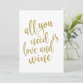 Alles, was Sie brauchen, ist Liebe und ein erschwi Einladung (Stehend Vorderseite)