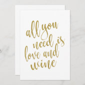 Alles, was Sie brauchen, ist Liebe und ein erschwi Einladung (Vorne/Hinten)