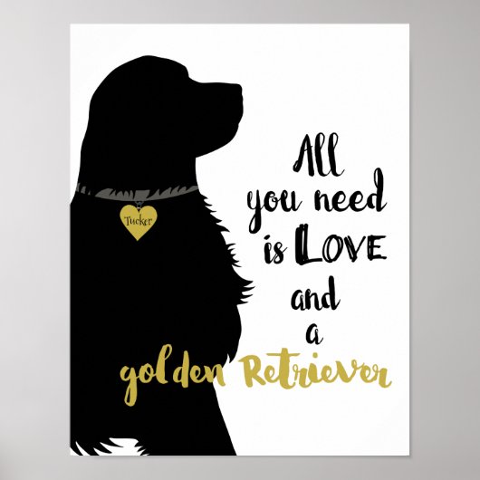 Alles was Sie brauchen ist Liebe und ein Goldener  Poster (Vorne)