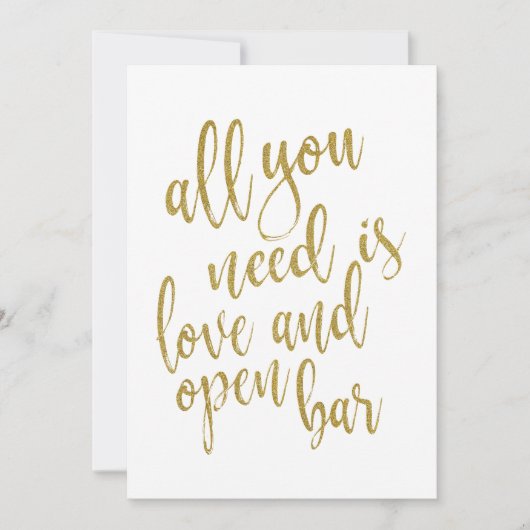 Alles, was Sie brauchen, ist Liebe und ein gutes B Einladung (Vorderseite)