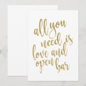 Alles, was Sie brauchen, ist Liebe und ein gutes B Einladung (Vorne/Hinten)