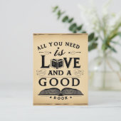Alles, was Sie brauchen, ist Liebe und ein gutes B Postkarte (Stehend Vorderseite)