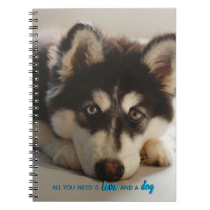 Alles was Sie brauchen ist Liebe und ein Hund 8,5x Notizblock