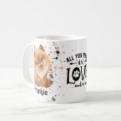 Alles was Sie brauchen ist Liebe und ein Hund (Spi Kaffeetasse (Vorderseite Links)
