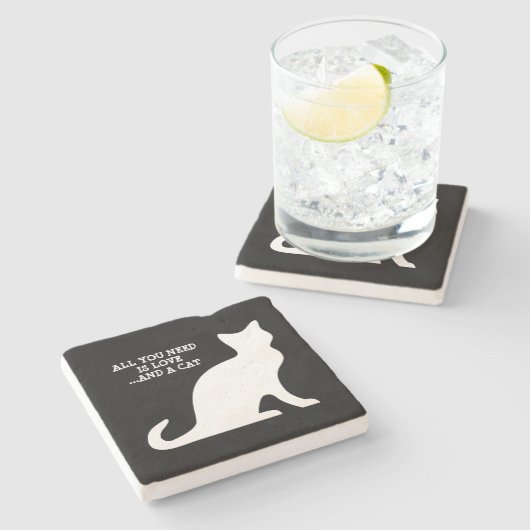 ALLES, WAS SIE BRAUCHEN, IST LIEBE UND EIN Kalkste Steinuntersetzer (Seitenansicht)