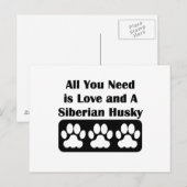 Alles was Sie brauchen ist Liebe und ein sibirisch Postkarte (Vorne/Hinten)