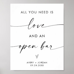 Alles, was Sie brauchen, ist Liebe und ein Zeichen Poster