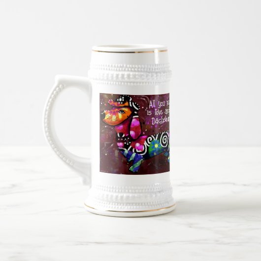 Alles was Sie brauchen ist Liebe und eine Dackel A Bierglas (Links)