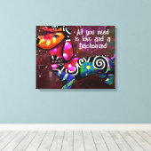 Alles was Sie brauchen ist Liebe und eine Dackel A Leinwanddruck (Insitu (Holzboden))