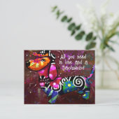 Alles was Sie brauchen ist Liebe und eine Dackel A Postkarte (Stehend Vorderseite)