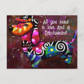 Alles was Sie brauchen ist Liebe und eine Dackel A Postkarte (Vorderseite)