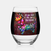 Alles was Sie brauchen ist Liebe und eine Dackel A Weinglas Ohne Stiel (Rückseite)