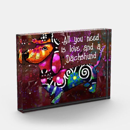 Alles was Sie brauchen ist Liebe und eine Dackel F Fotoblock (Links)