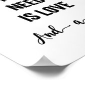 Alles was Sie brauchen ist Liebe und eine Katze Ku Poster (Ecke)