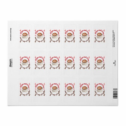 Alles was Sie brauchen ist Liebe und eine Tasse Ka Adressaufkleber (Vorne)