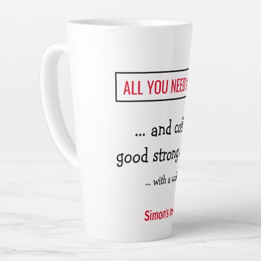 Alles was Sie brauchen ist Liebe - und Kaffee. Per Milchtasse (Linke Ecke)