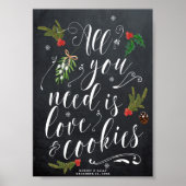 Alles was Sie brauchen ist Liebe und Kekse Weihnac Poster (Vorne)