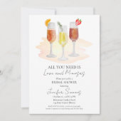 Alles was Sie brauchen ist Liebe und Mimosas | Bra Einladung (Vorderseite)