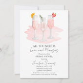 Alles was Sie brauchen ist Liebe und Mimosas | Bra Einladung (Vorderseite)