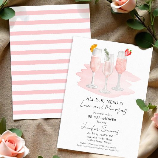 Alles was Sie brauchen ist Liebe und Mimosas | Bra Einladung