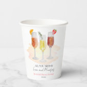 Alles was Sie brauchen ist Liebe und Mimosas Braut Pappbecher (Rückseite)