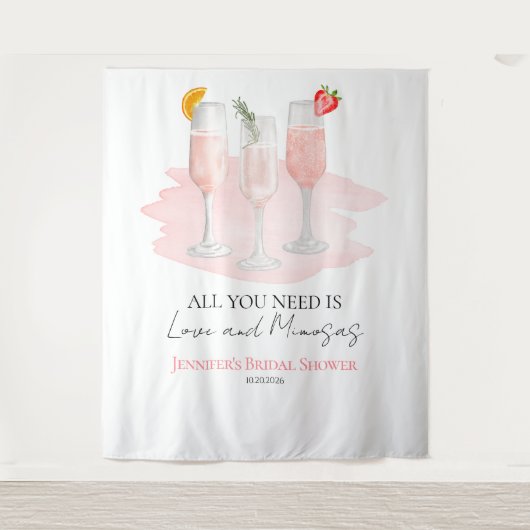 Alles was Sie brauchen ist Liebe und Mimosas Braut Wandteppich (Vorderseite)