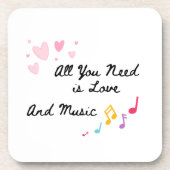 Alles, was Sie brauchen, ist Liebe und Musik auf e Getränkeuntersetzer (Vorderseite)