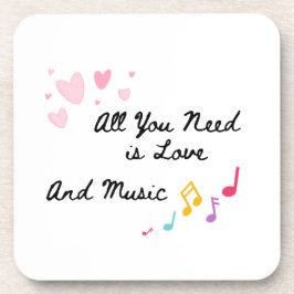Alles, was Sie brauchen, ist Liebe und Musik auf e Getränkeuntersetzer