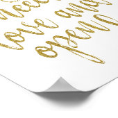 Alles was Sie brauchen ist Liebe und Open Bar Gold Poster (Ecke)