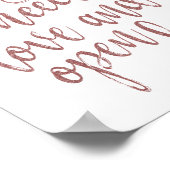 Alles was Sie brauchen ist Liebe und Open Bar Rose Poster (Ecke)