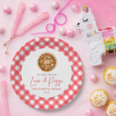 Alles was Sie brauchen ist Liebe und Pizza Brautpa Pappteller (Party)