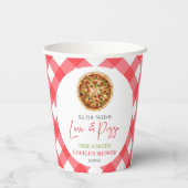 Alles, was Sie brauchen, ist Liebe und Pizza Paare Pappbecher (Rückseite)