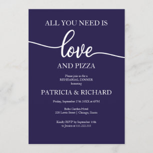 Alles was Sie brauchen ist Liebe und Pizza Probe D Einladung