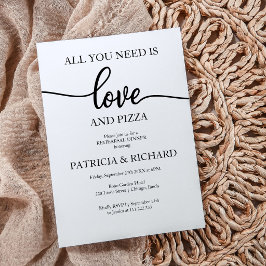 Alles was Sie brauchen ist Liebe und Pizza Probe D Einladung