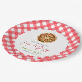 Alles was Sie brauchen ist Liebe und Pizza Probe D Pappteller (Schrägansicht)