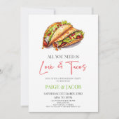 Alles, was Sie brauchen, ist Liebe und Tacos Engag Einladung (Vorderseite)
