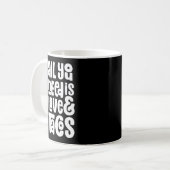 Alles was Sie brauchen ist Liebe und Tacos Kaffeetasse (Vorderseite Links)