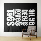Alles was Sie brauchen ist Liebe und Tacos Wandteppich (Beispiel (Horizontal))