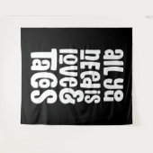 Alles was Sie brauchen ist Liebe und Tacos Wandteppich (Vorderseite (Horizontal))