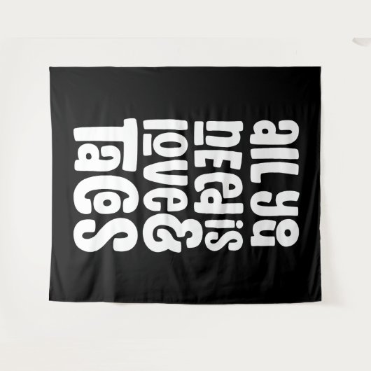 Alles was Sie brauchen ist Liebe und Tacos Wandteppich (Vorderseite (Horizontal))