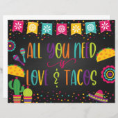 Alles was Sie brauchen ist Liebe und Tacos-Zeichen (Vorne/Hinten)