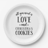 ALLES, WAS SIE BRAUCHEN, IST LIEBE & Weihnachtskek Pappteller (Vorderseite)